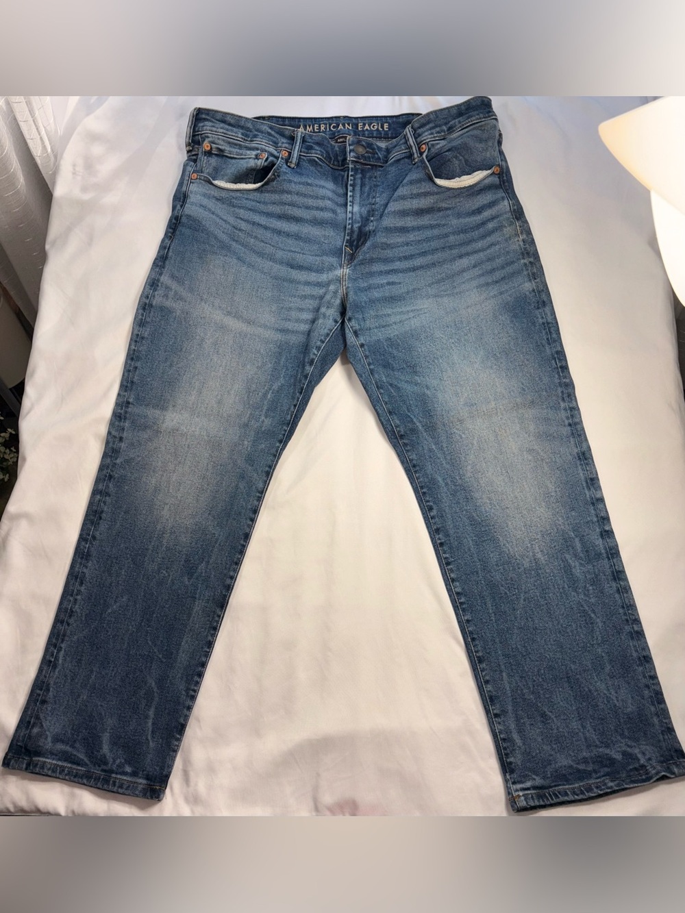 American Eagle AirFlex+ Original Straight Jeans Mens 38x30 Stretch Denim